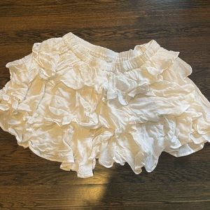 PilyQ cream ruffle skirt